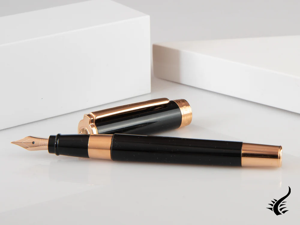 Aurora TU Fountain Pen, Resin, Rose Gold PVD, Black, T11PN - Image 7