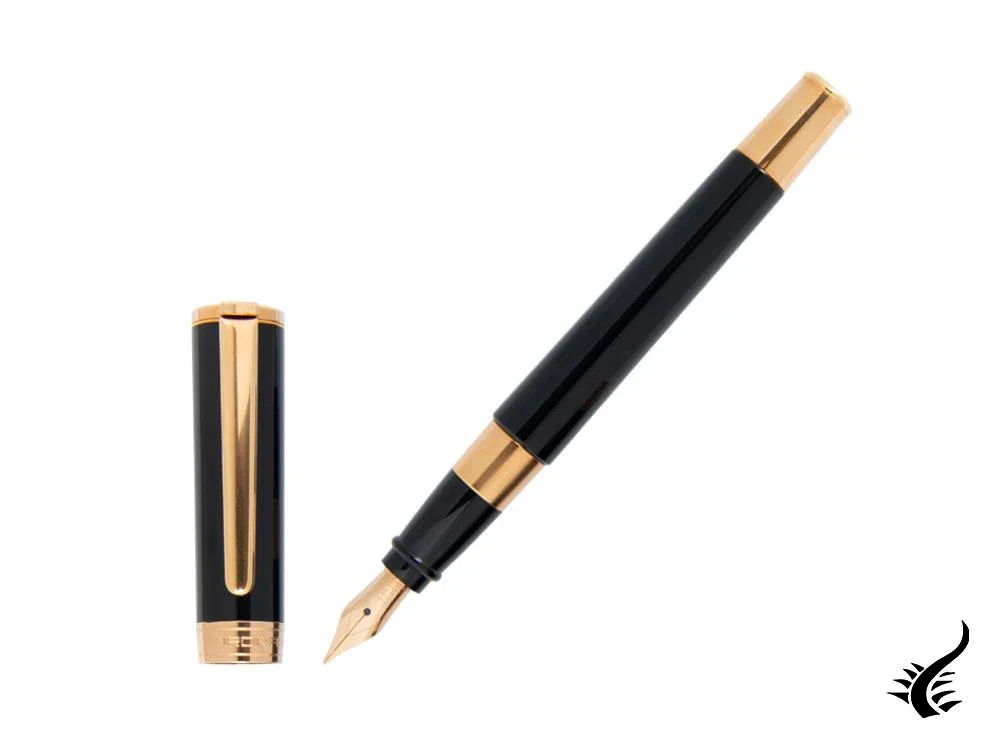 Aurora TU Fountain Pen, Resin, Rose Gold PVD, Black, T11PN - Image 9