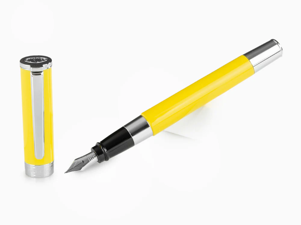 Aurora TU Fountain Pen - Yellow Resin - Chromed - T11Y - Image 2