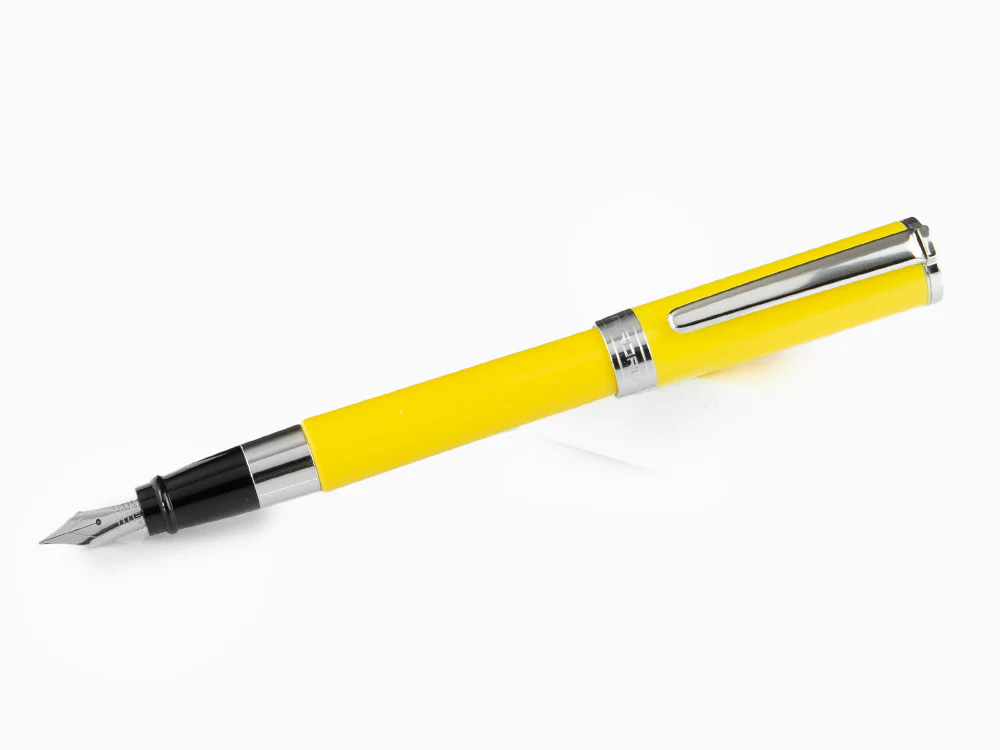 Aurora TU Fountain Pen - Yellow Resin - Chromed - T11Y - Image 4