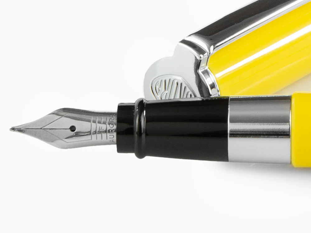 Aurora TU Fountain Pen - Yellow Resin - Chromed - T11Y - Image 5