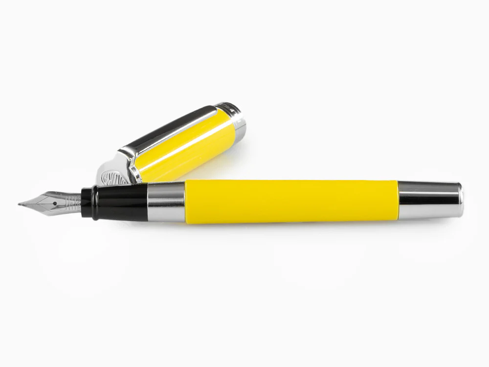 Aurora TU Fountain Pen - Yellow Resin - Chromed - T11Y - Image 6