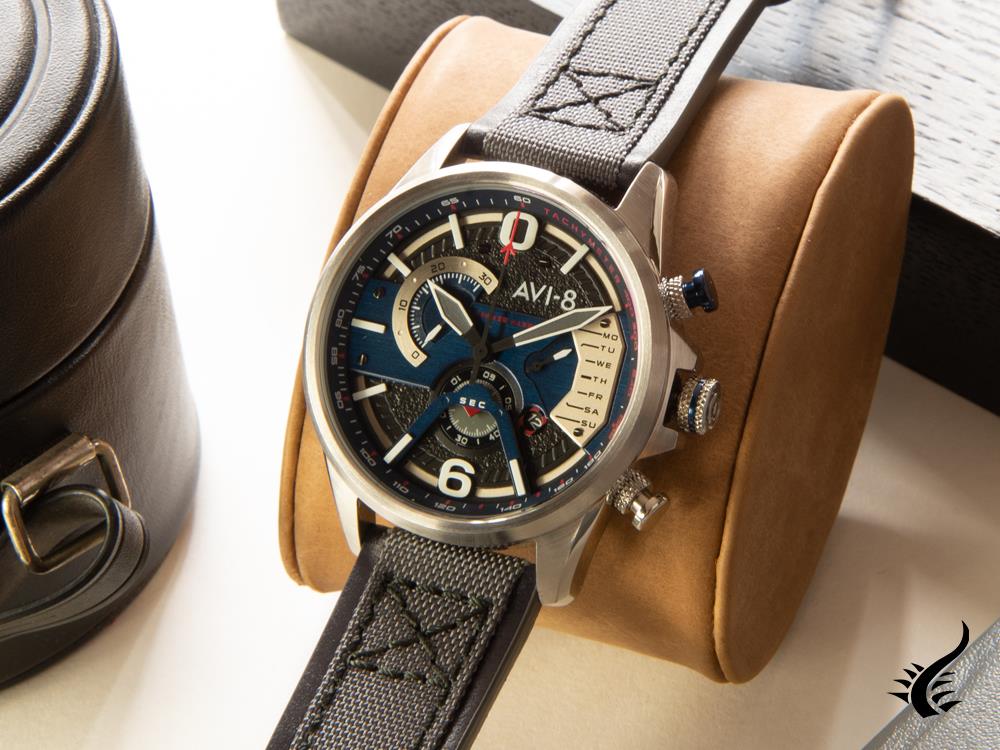 AVI-8 Hawker Harrier II Quartz Watch, Blue, 43 mm, AV-4056-04 - Image 6