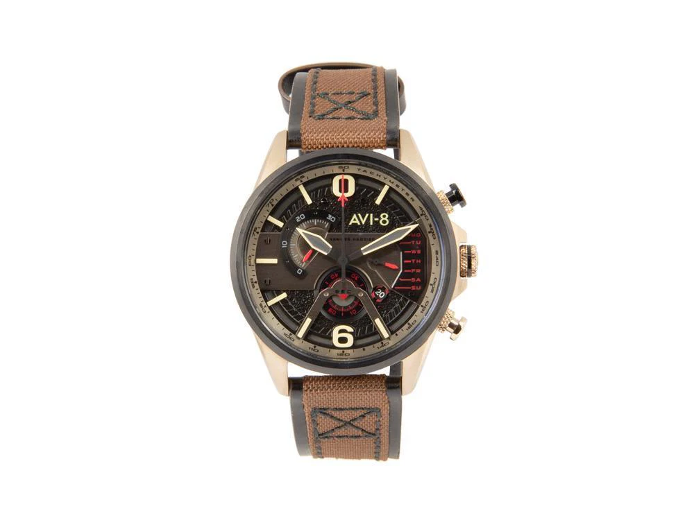 AVI-8 Hawker Harrier II Quartz Watch, PVD Gold, Black, 43 mm, AV-4056-06 - Image 2