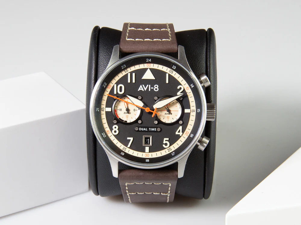AVI-8 Hawker Hurricane Carey Dual Time Manston Quartz Watch, Black, AV-4088-01 - Image 2