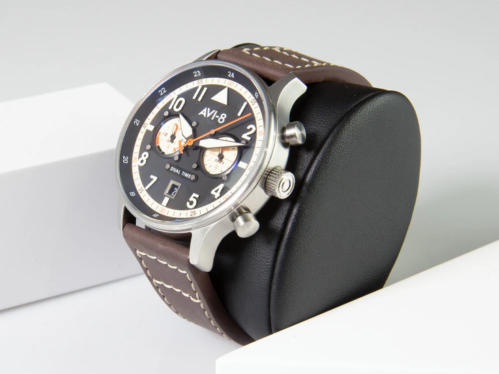 AVI-8 Hawker Hurricane Carey Dual Time Manston Quartz Watch, Black, AV-4088-01 - Image 4