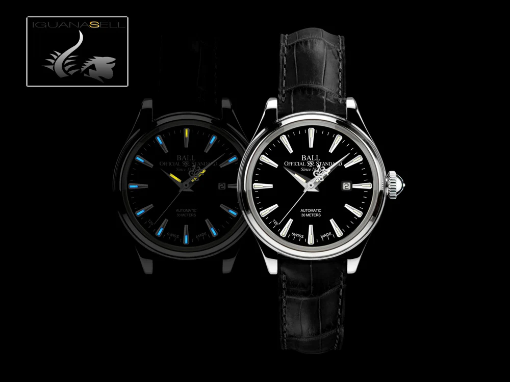 Ball Trainmaster Eternity Ladies Watch, Ball RR1104, Black, Leather band - Image 3