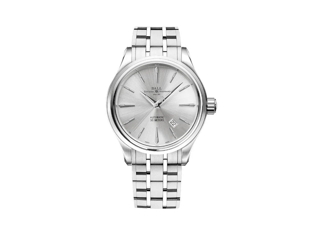 Ball Trainmaster Legend Automatic Watch, 40 mm, Silver, Bracelet, NM9080D-S1J-SL
