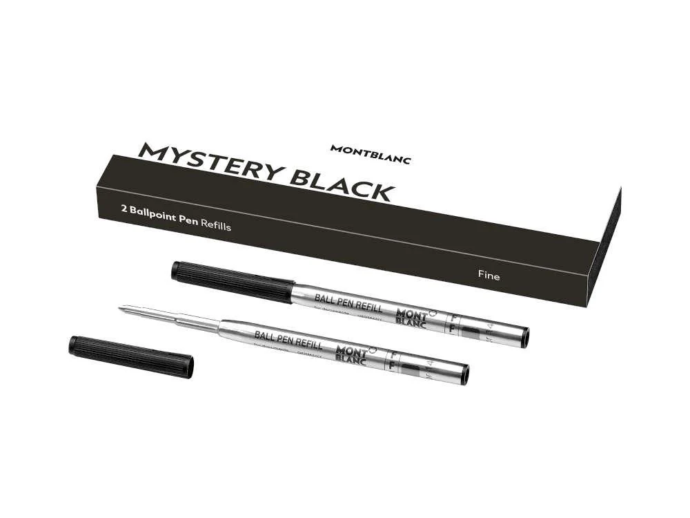 Ballpoint refill 2x1 Montblanc, Mystery Black, Fine, 128210 - Image 2