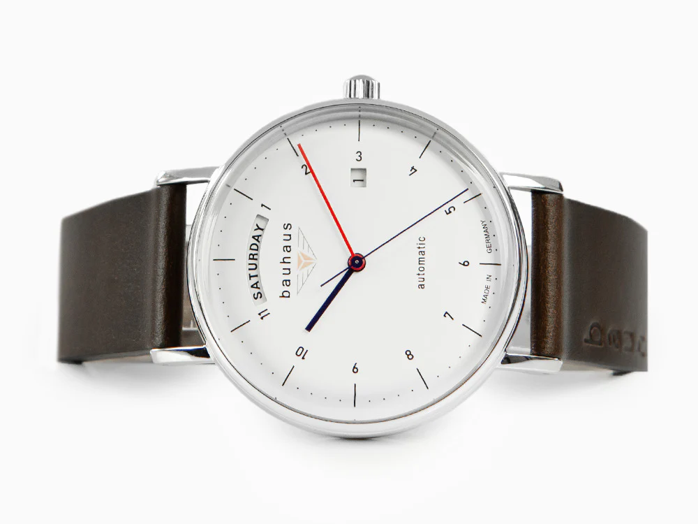 Bauhaus Automatic Watch, White, 41 mm, Day and date, 2162-1 - Image 7