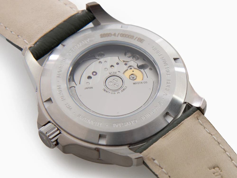 Bauhaus Aviation Automatic Watch, Titanium, Green, 42 mm, Day, 2860-4 - Image 9