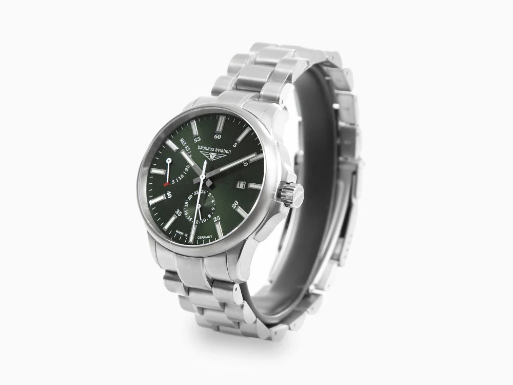 Bauhaus Aviation Automatic Watch, Titanium, Green, 42 mm, Day, 2860M-4 - Image 4
