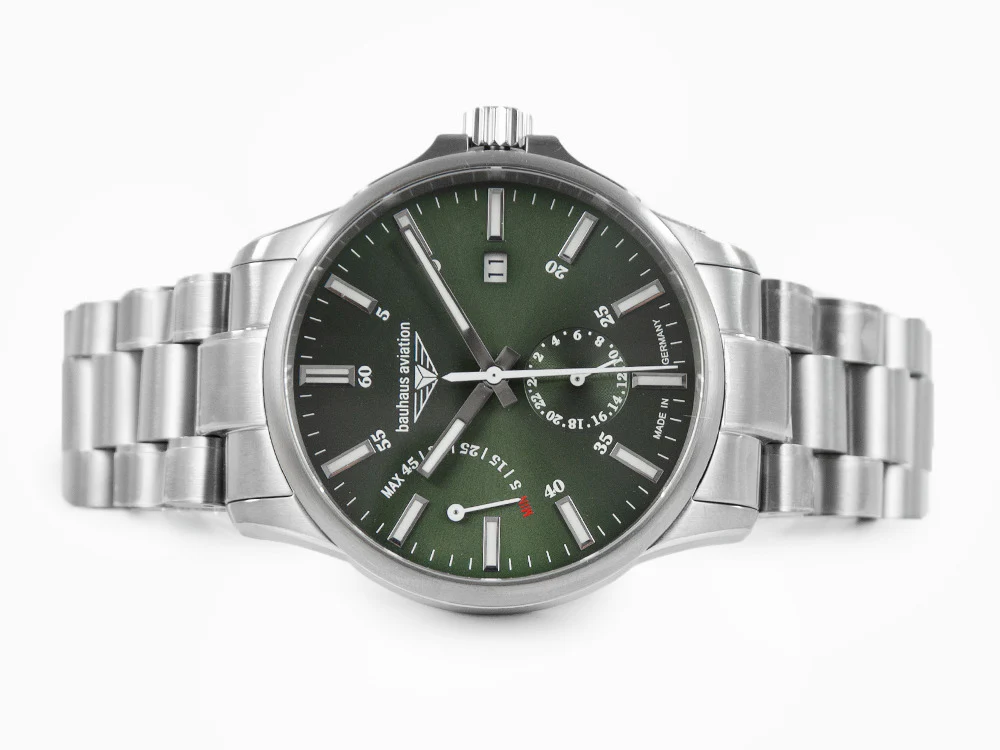Bauhaus Aviation Automatic Watch, Titanium, Green, 42 mm, Day, 2860M-4 - Image 7