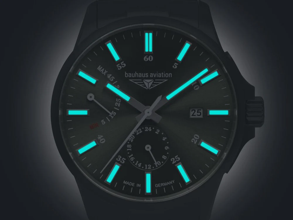 Bauhaus Aviation Automatic Watch, Titanium, Green, 42 mm, Day, 2860M-4 - Image 8