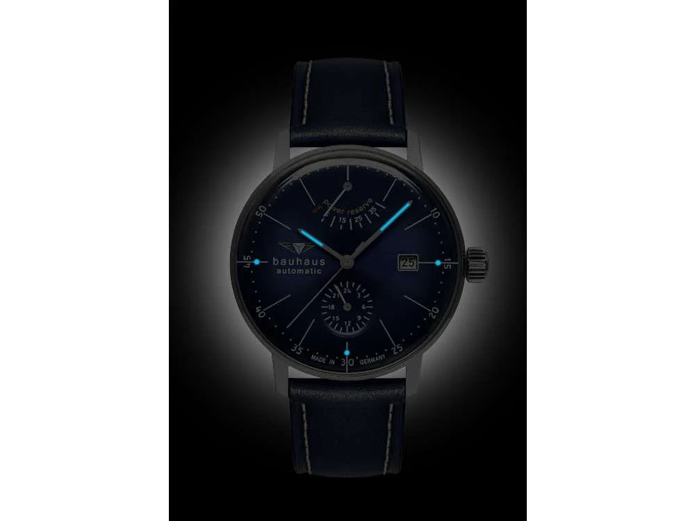 Bauhaus Aviation Dessau Automatic Watch, Blue, 41 mm, Miyota 9132, 2060-3 - Image 4