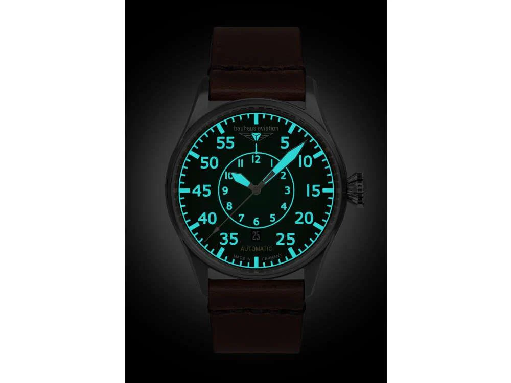 Bauhaus Aviation Flight Control Automatic Watch, Green, 42 mm, SW 220, 2756-4 - Image 4