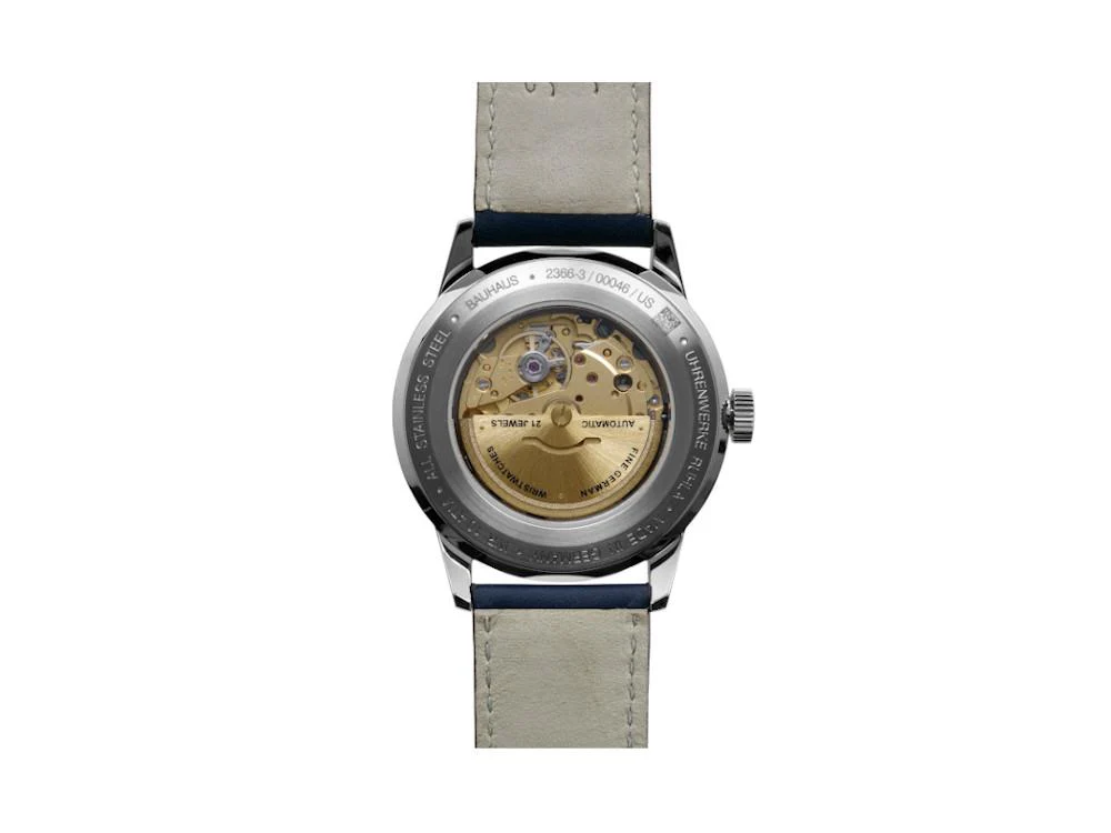 Bauhaus Aviation G38 Automatic Watch, Blue, 42 mm, Day and date, 2366-3 - Image 3