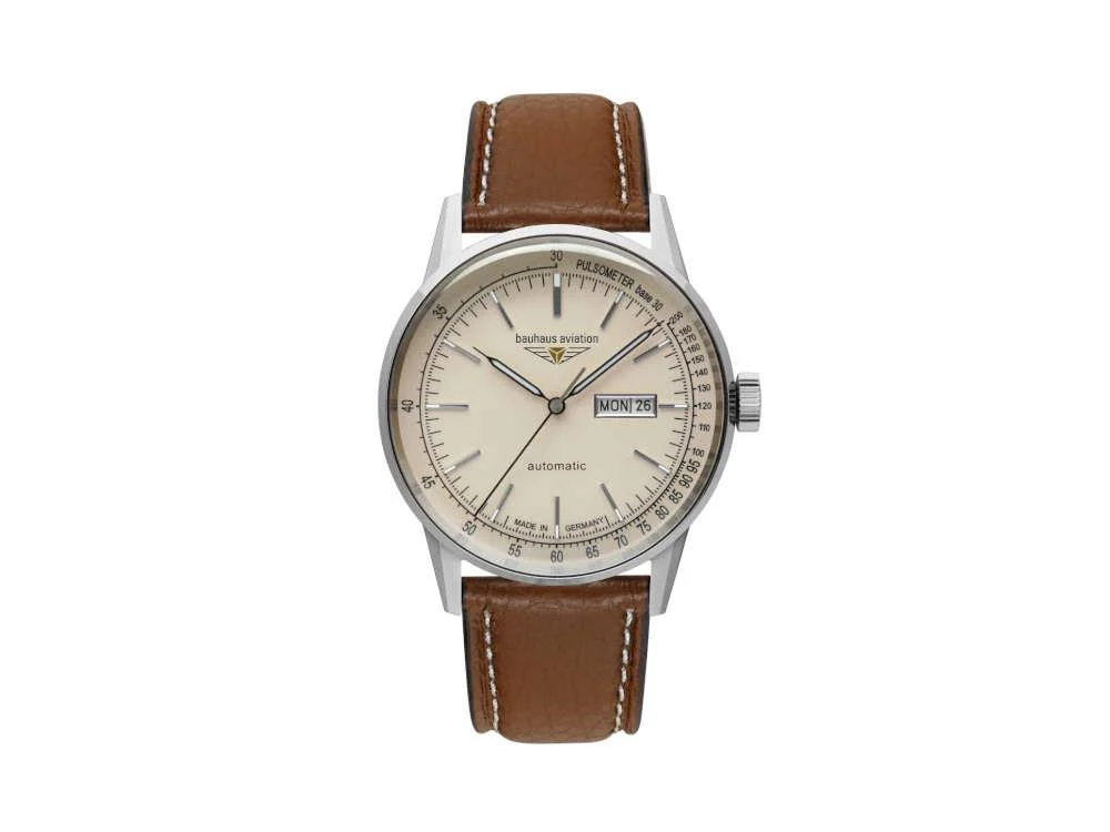 Bauhaus Aviation G38 Dessau Automatic Watch, Beige, 42 mm, Miyota 8205, 2366-5 - Image 2