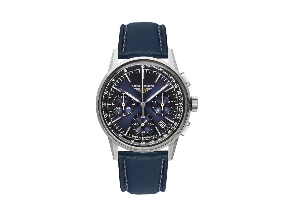 Bauhaus Aviation G38 Dessau Quartz Watch, 42 mm, Chronograph, Day, 2376-3
