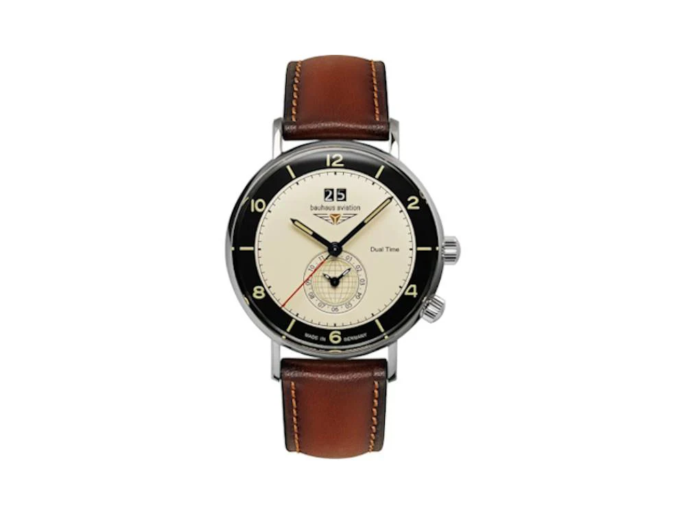 Bauhaus Aviation Quartz Watch, Beige, 41 mm, Day, 2446-2 - Image 2