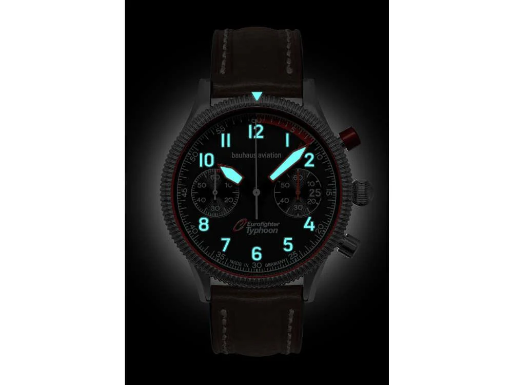 Bauhaus Aviation Quartz Watch, Black, 41 mm, Chronograph, Day, 2576-2 - Image 4