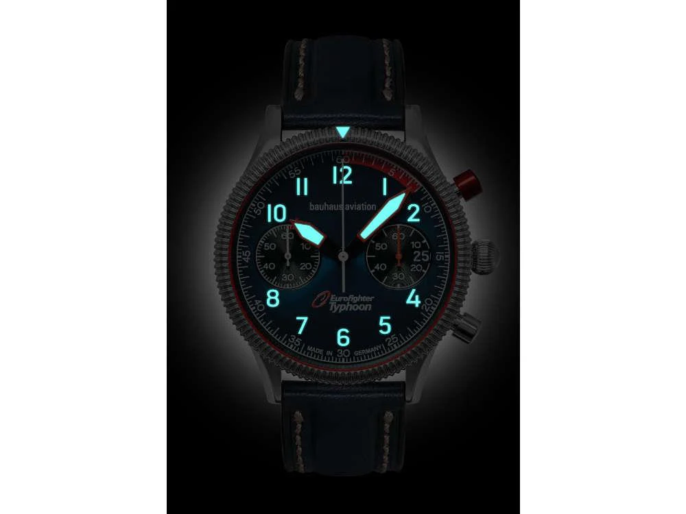 Bauhaus Aviation Quartz Watch, Blue, 41 mm, Chronograph, Day, 2576-3 - Image 4