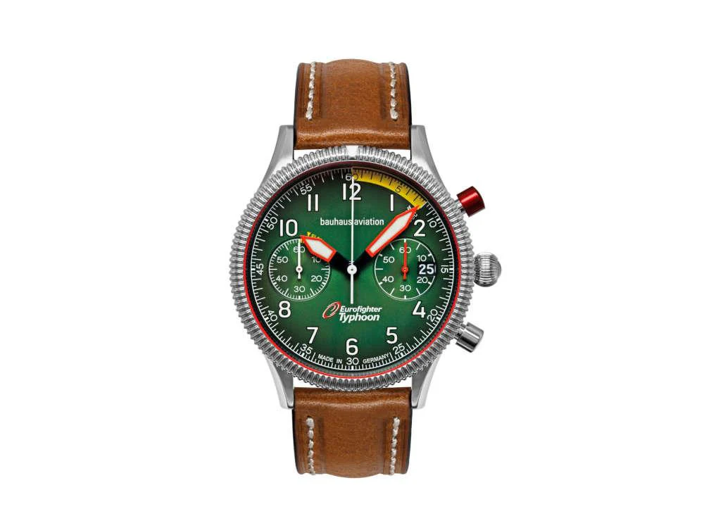 Bauhaus Aviation Quartz Watch, Green, 41 mm, Chronograph, Day, 2576-4 - Image 2
