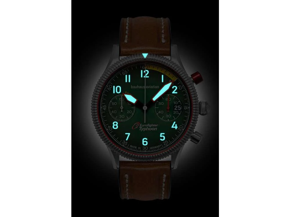 Bauhaus Aviation Quartz Watch, Green, 41 mm, Chronograph, Day, 2576-4 - Image 4