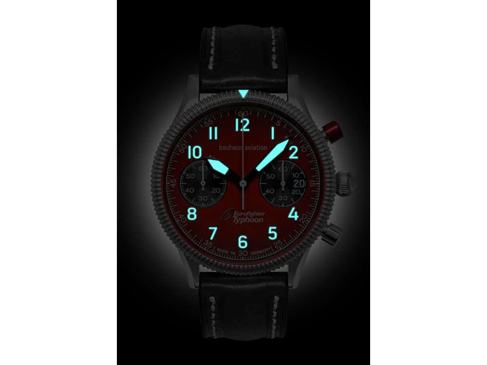 Bauhaus Aviation Quartz Watch, Red, 41 mm, Chronograph, Day, 2576-5 - Image 4