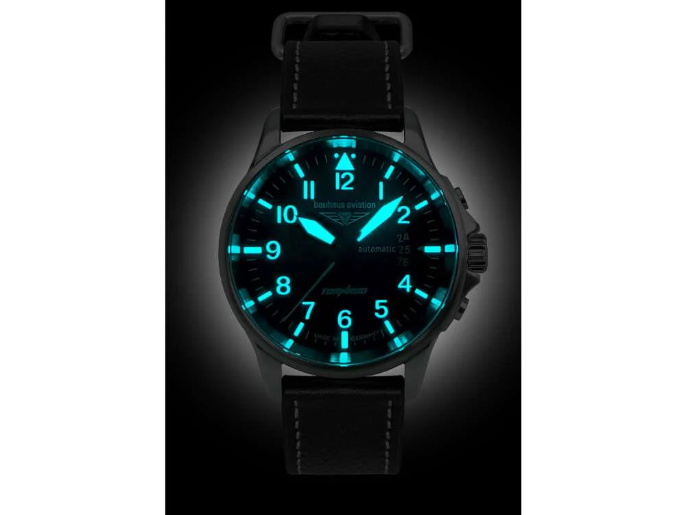 Bauhaus Aviation Tornado Automatic Watch, Black, 40 mm, Miyota 9015, 2760-2 - Image 4