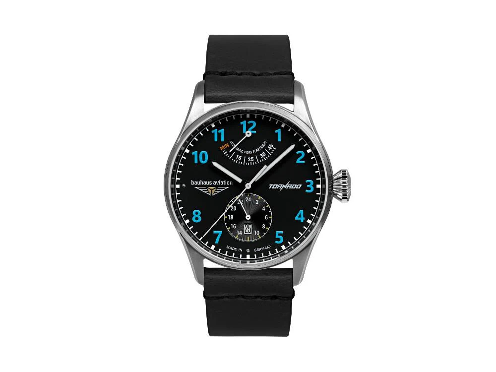Bauhaus Aviation Tornado Automatic Watch, Black, 42 mm, Day, 2790-3 - Image 2