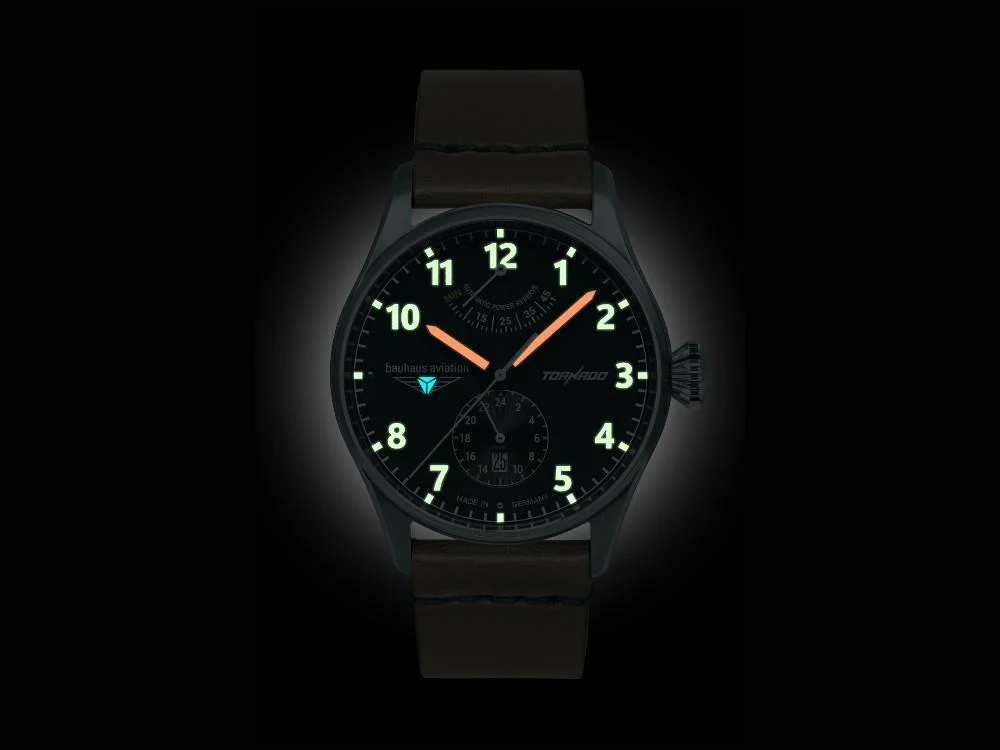 Bauhaus Aviation Tornado Automatic Watch, Black, 42 mm, Day, 2790-5 - Image 4