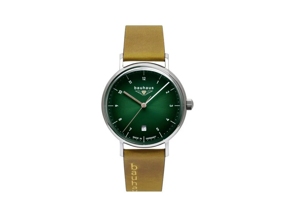 Bauhaus Ladies Quartz Watch, Green, 36 mm, Day, 2141-4 - Image 2