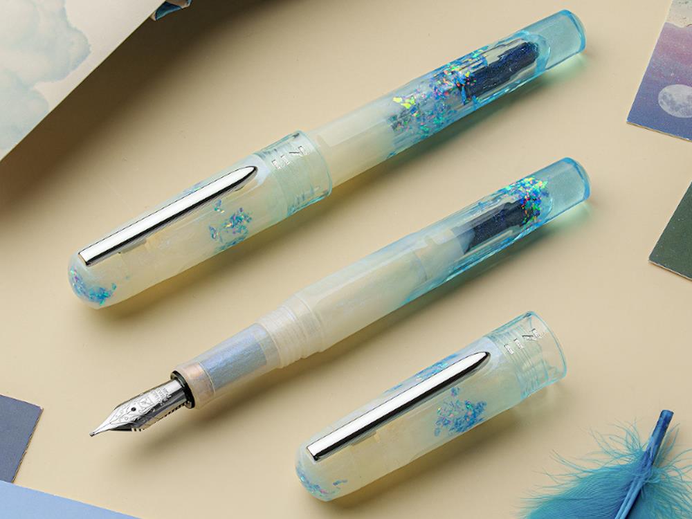 Benu Talisman Moonstone Fountain Pen, Acrylic, Blue, 19.2.42.5.0 - Image 4