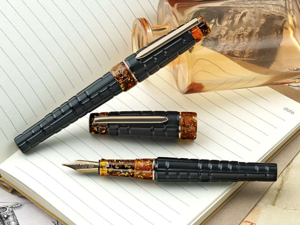 Benu Tessera Black Amber Fountain Pen, Gold plated, 25.2.33.6.0-S - Image 6
