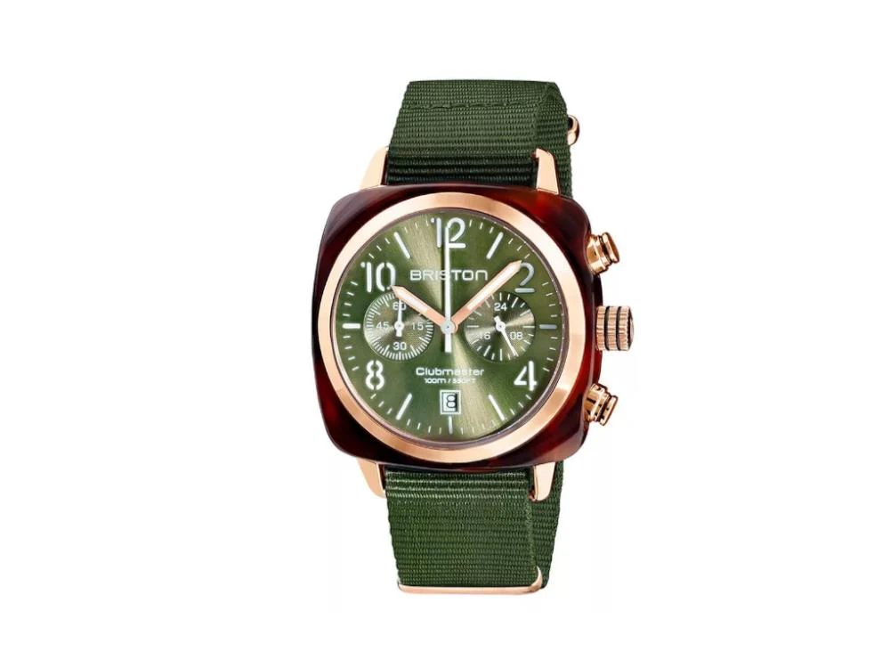 Briston Clubmaster Classic Quartz Watch, Green, 40 mm, 19140.PRA.T.26.NOL - Image 2