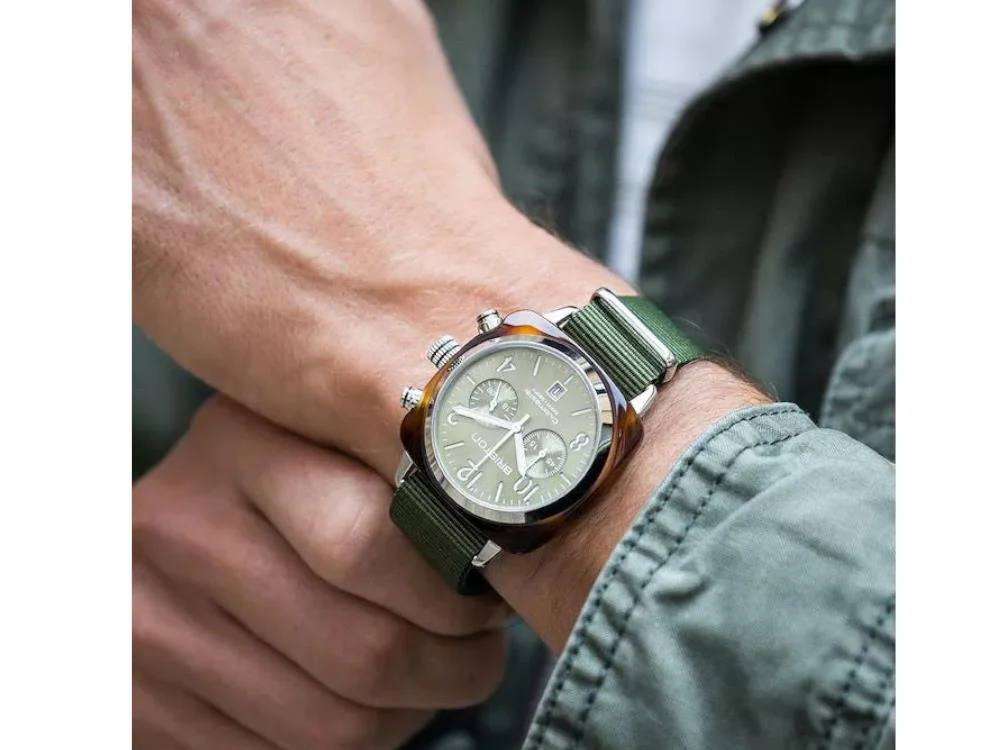 Briston Clubmaster Classic Quartz Watch, Green, 40 mm, 19140.PRA.T.26.NOL - Image 3