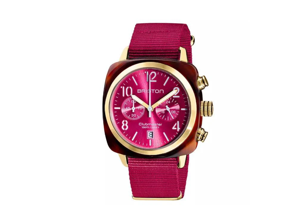 Briston Clubmaster Classic Quartz Watch, Pink, 40 mm, 19140.PYA.T.28.NBER - Image 2