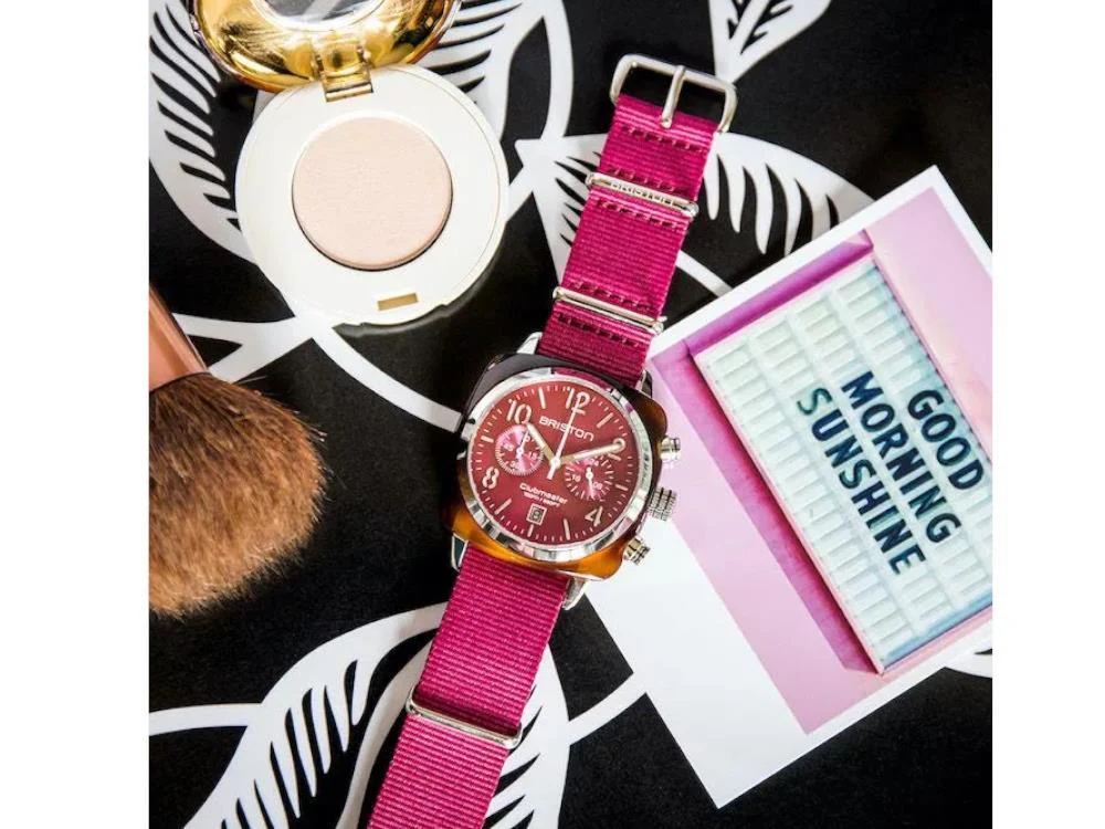 Briston Clubmaster Classic Quartz Watch, Pink, 40 mm, 19140.PYA.T.28.NBER - Image 3