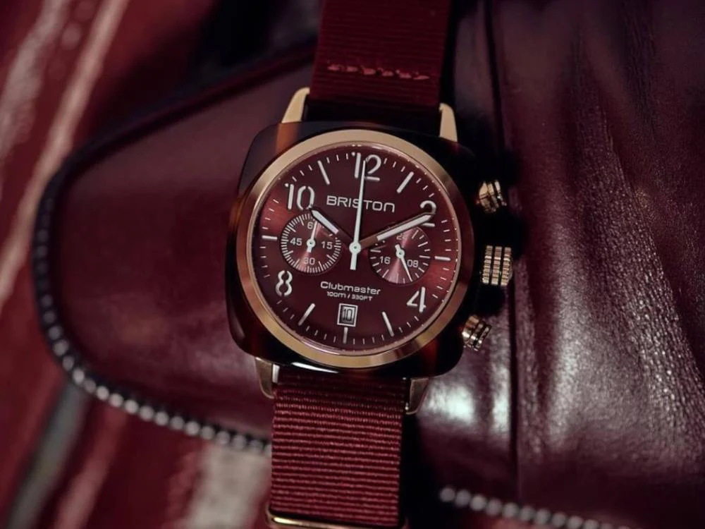 Briston Clubmaster Classic Quartz Watch, Red, 40 mm, 15140.PRA.T.8.NBDX - Image 4