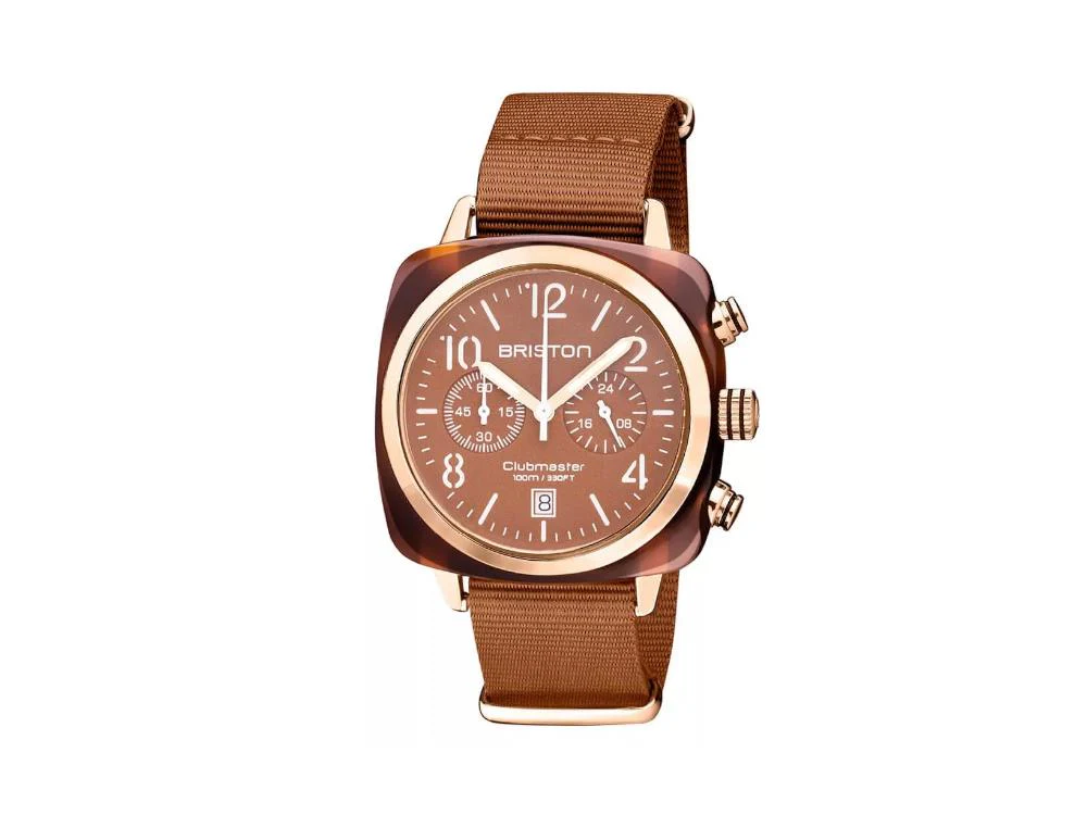 Briston Clubmaster Classic Terracotta Quartz Watch, 40 mm, 20140.PRA.T.38.NTC - Image 2