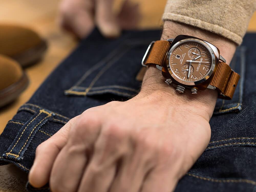 Briston Clubmaster Classic Terracotta Quartz Watch, 40 mm, 20140.PRA.T.38.NTC - Image 3