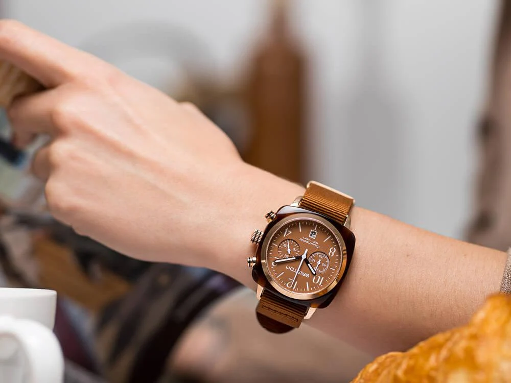 Briston Clubmaster Classic Terracotta Quartz Watch, 40 mm, 20140.PRA.T.38.NTC - Image 4
