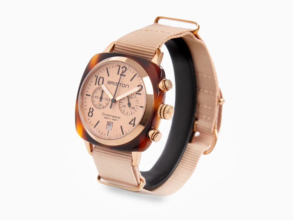 Briston Clubmaster Classic Terracotta Watch, 40 mm, 20140.PRA.T.36.NTN - Image 4
