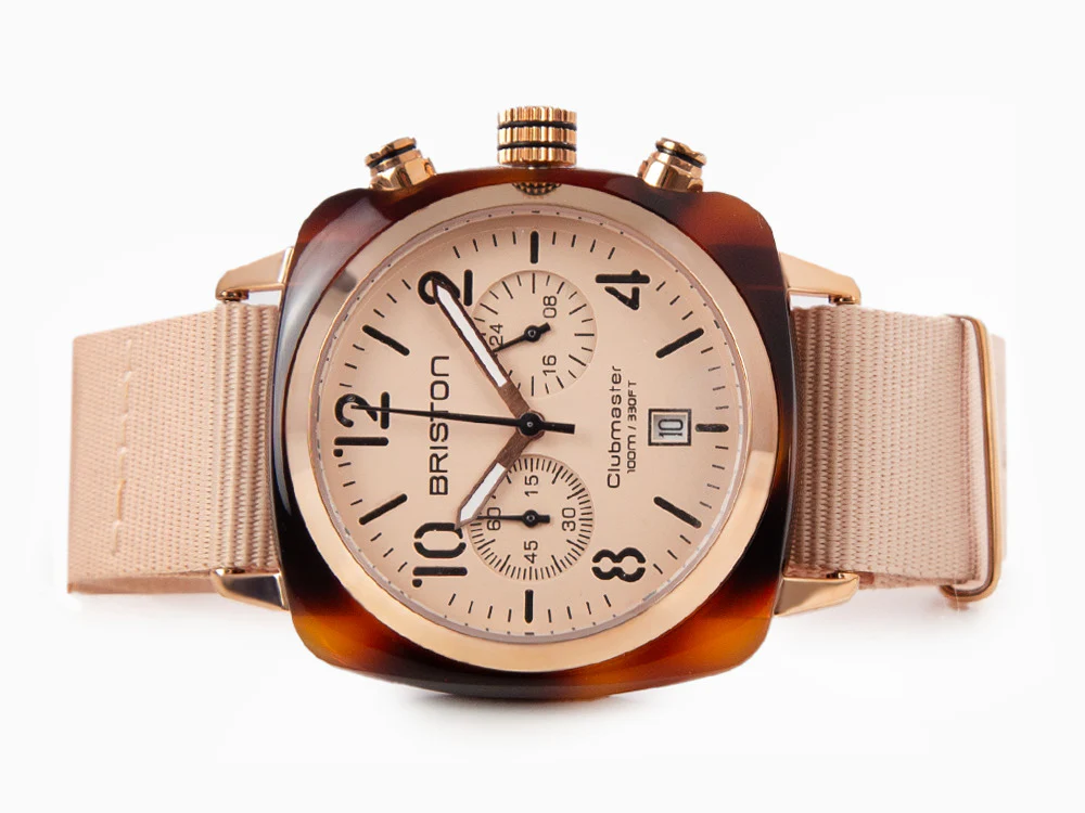 Briston Clubmaster Classic Terracotta Watch, 40 mm, 20140.PRA.T.36.NTN - Image 7