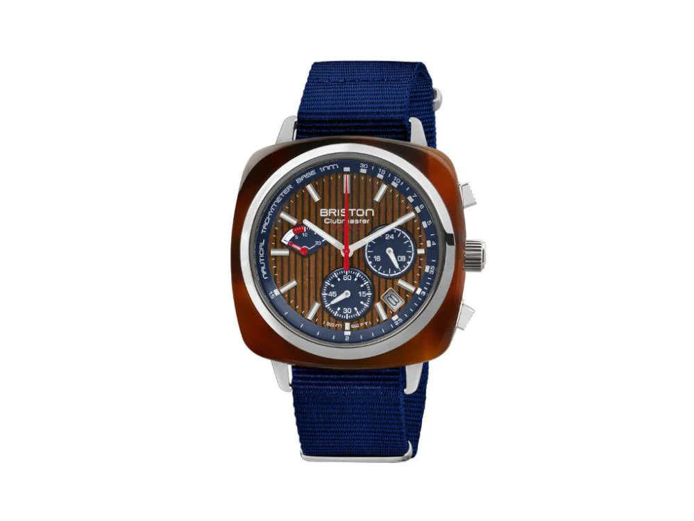 Briston Clubmaster Regatta Quartz Watch, Brown, 42 mm, 241542.SA.T.15W.NNB - Image 2