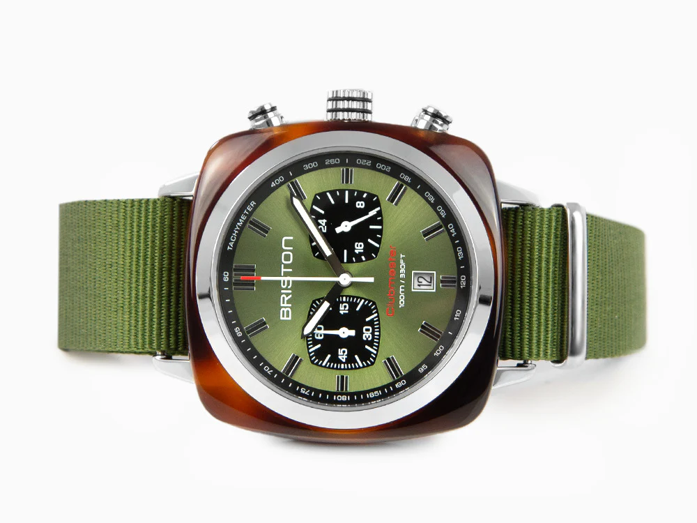 Briston Clubmaster Sport Quartz Watch, Green, 42 mm, 20142.SA.TS.26.NOL - Image 7