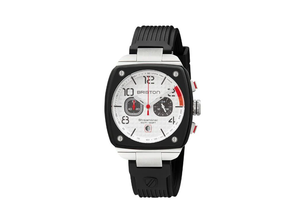 Briston Streamliner Urban Chrono Quartz Watch, White, 24142.SA.B.2.RB - Image 2