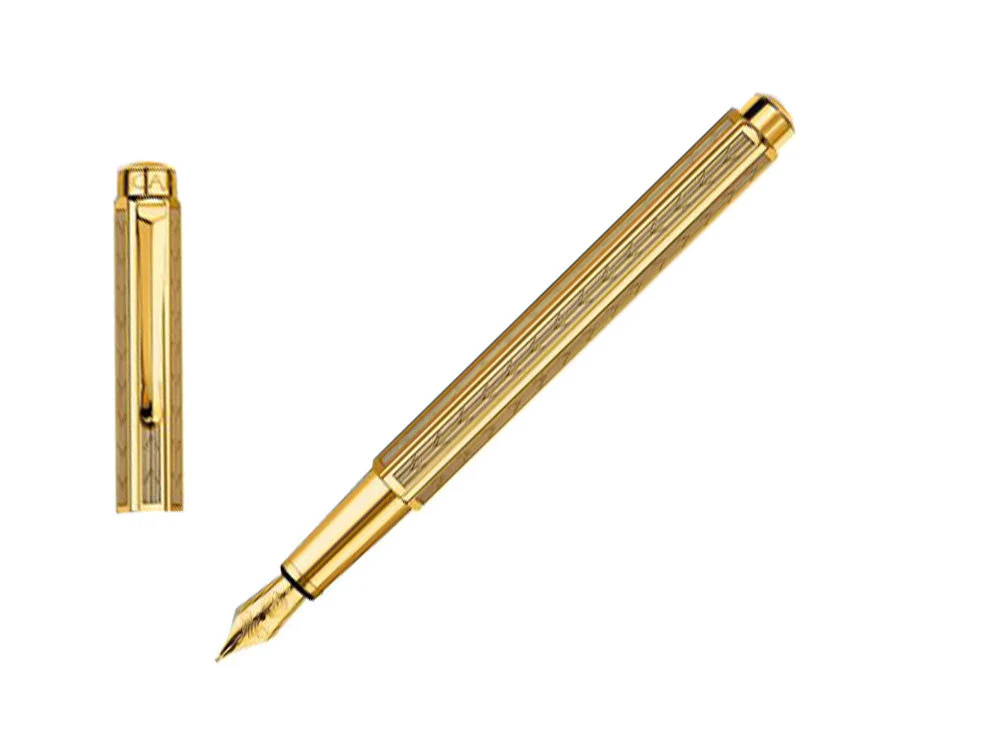 Caran d´Ache Ecridor Chevron Fountain Pen, PVD Gold, Gold, 958.208 - Image 2