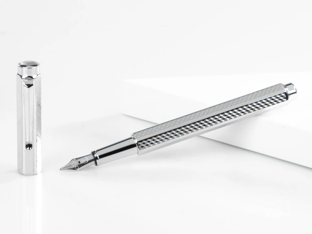 Caran d´Ache Ecridor Cubrik Fountain Pen, Palladium, Silver, 958.377 - Image 2
